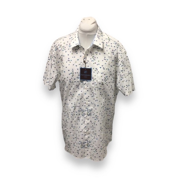 Tattersall London Mens Short Sleeve Casual Button Down Shirt, size XL - Picture 1 of 8